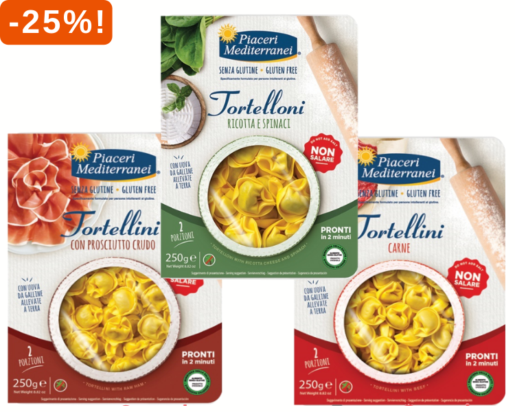 Piaceri Mediterranei tortellini 25% korting