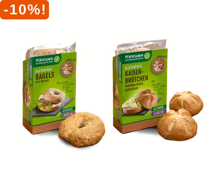 10% korting op Poensgen Glutenvrije Broodjes & Bagels.