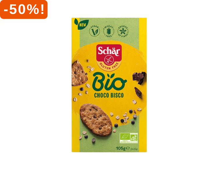 Schär Choco Bisco Biologisch 50% korting!