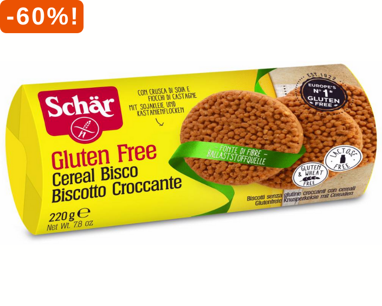 Cereal Bisco Schar 60% korting