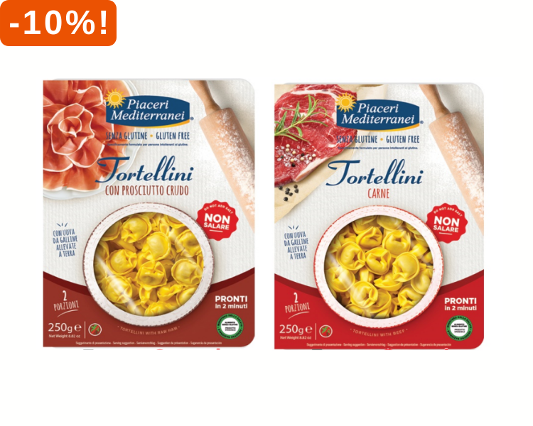 10% korting op Piaceri Tortellini.