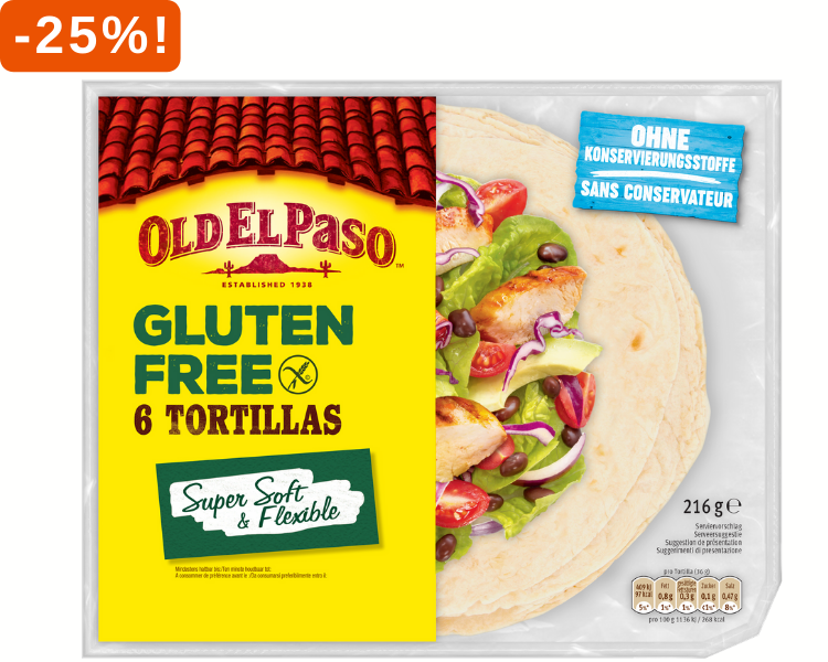 Old El Paso Tortillas 25% korting