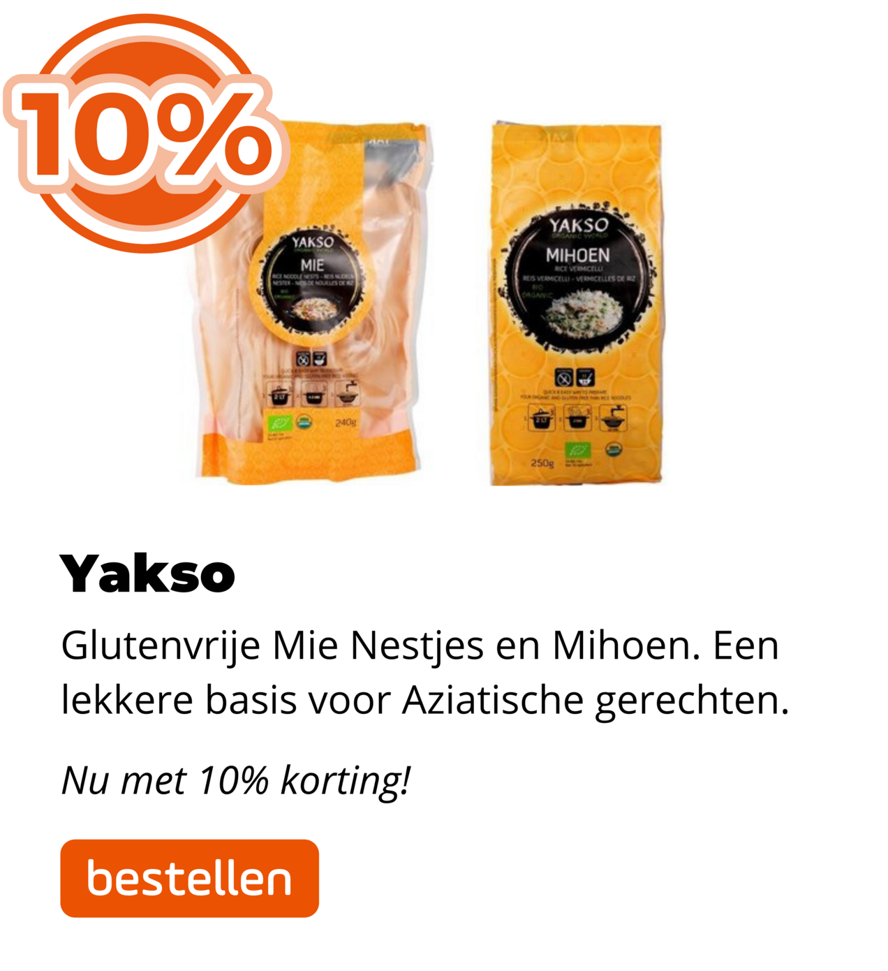 Yakso 10% korting