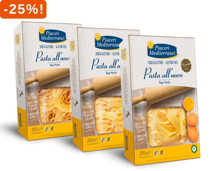 Piaceri Mediterranei eierpasta 25% korting!