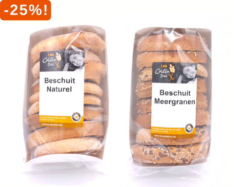 I am Glutenfree beschuit 25% korting