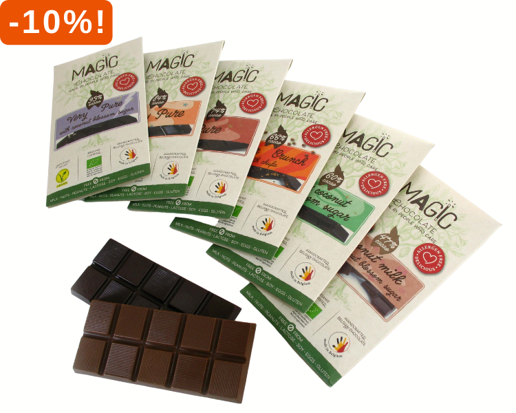 Chocoladerepen met 10% korting