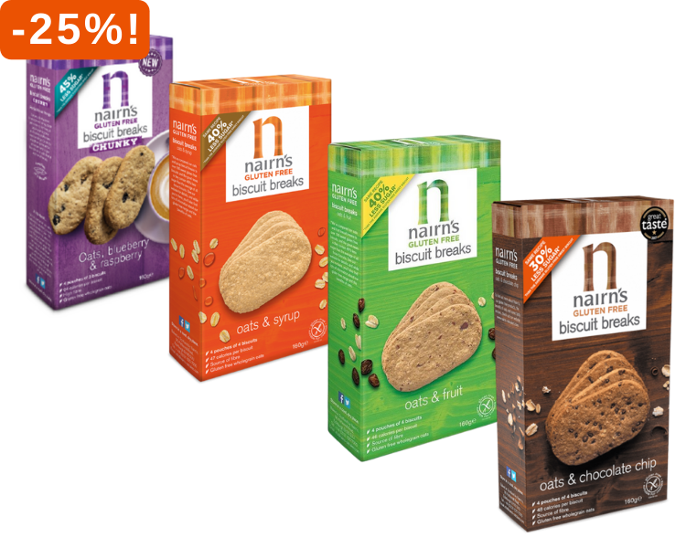 Nairn's Biscuit Breaks 25% korting!