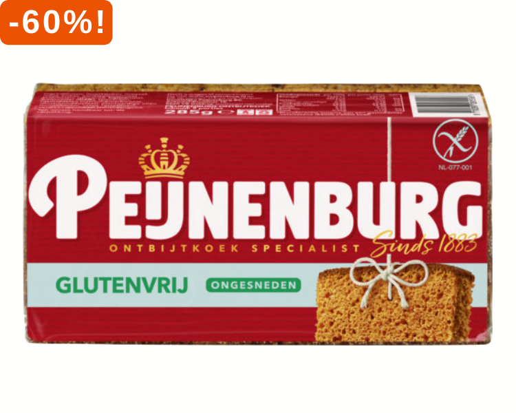 Peijnenburg ontbijtkoek 60% korting!