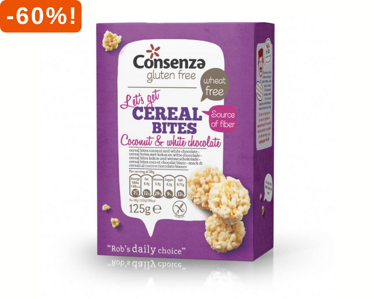 Consenza Cereal Bites 60% Korting!