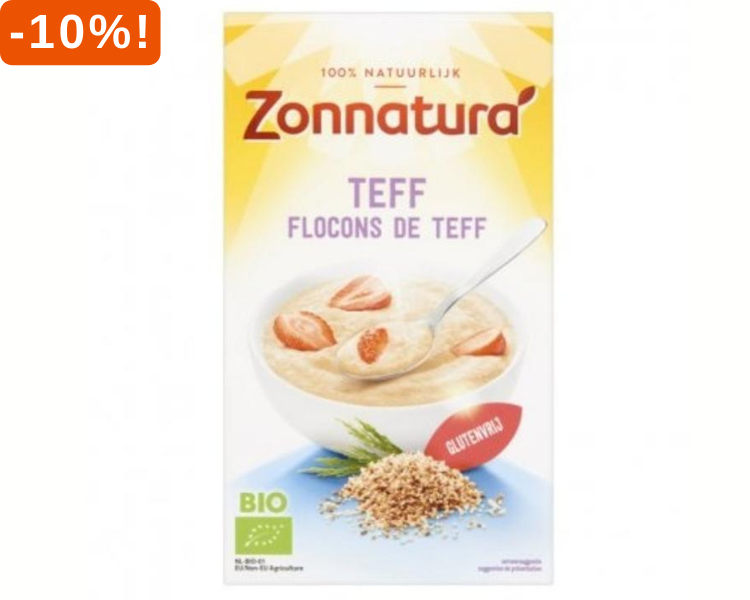 10% korting op Teff Meergranenontbijt van Zonnatura