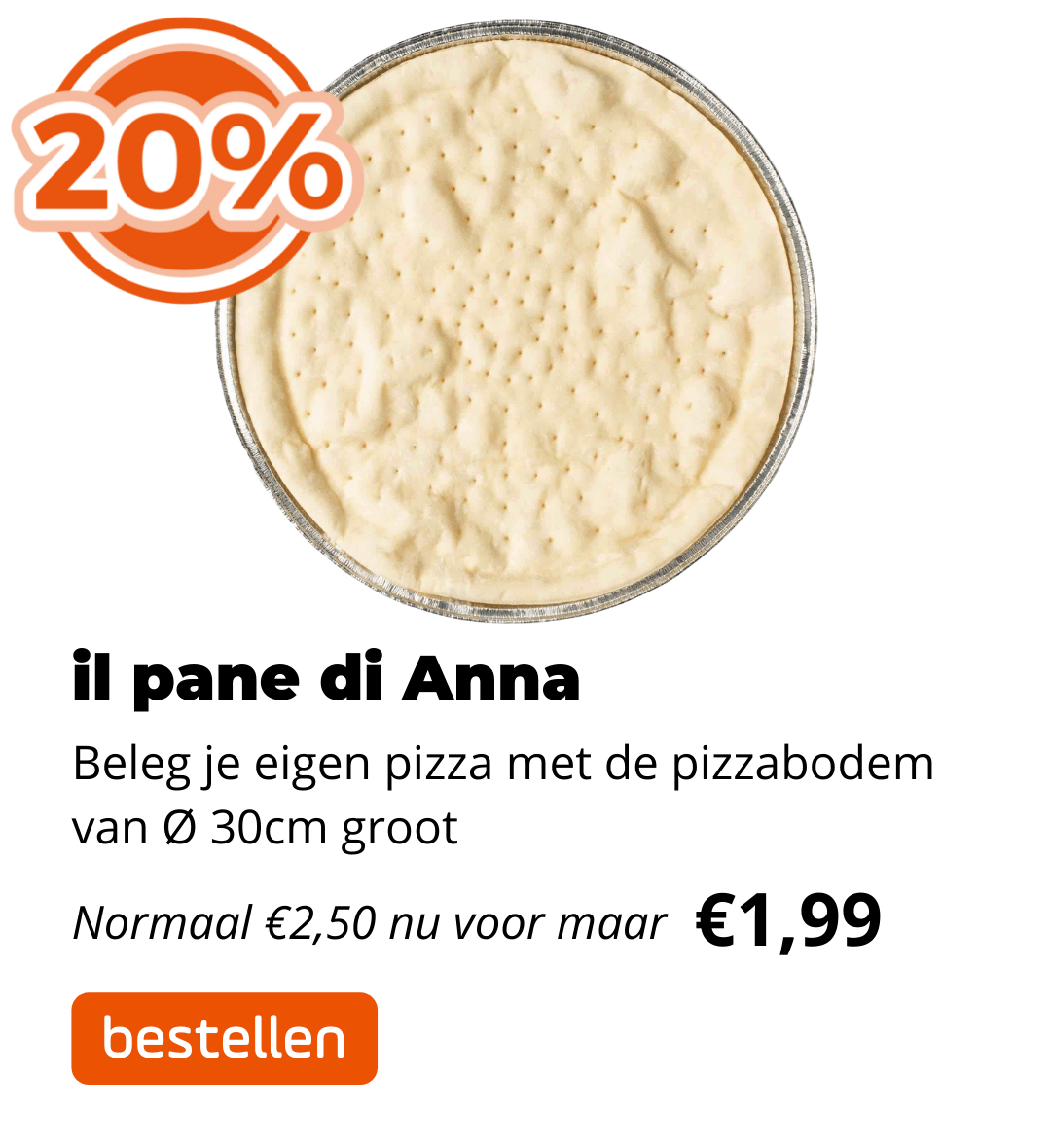 Pizza 20% korting