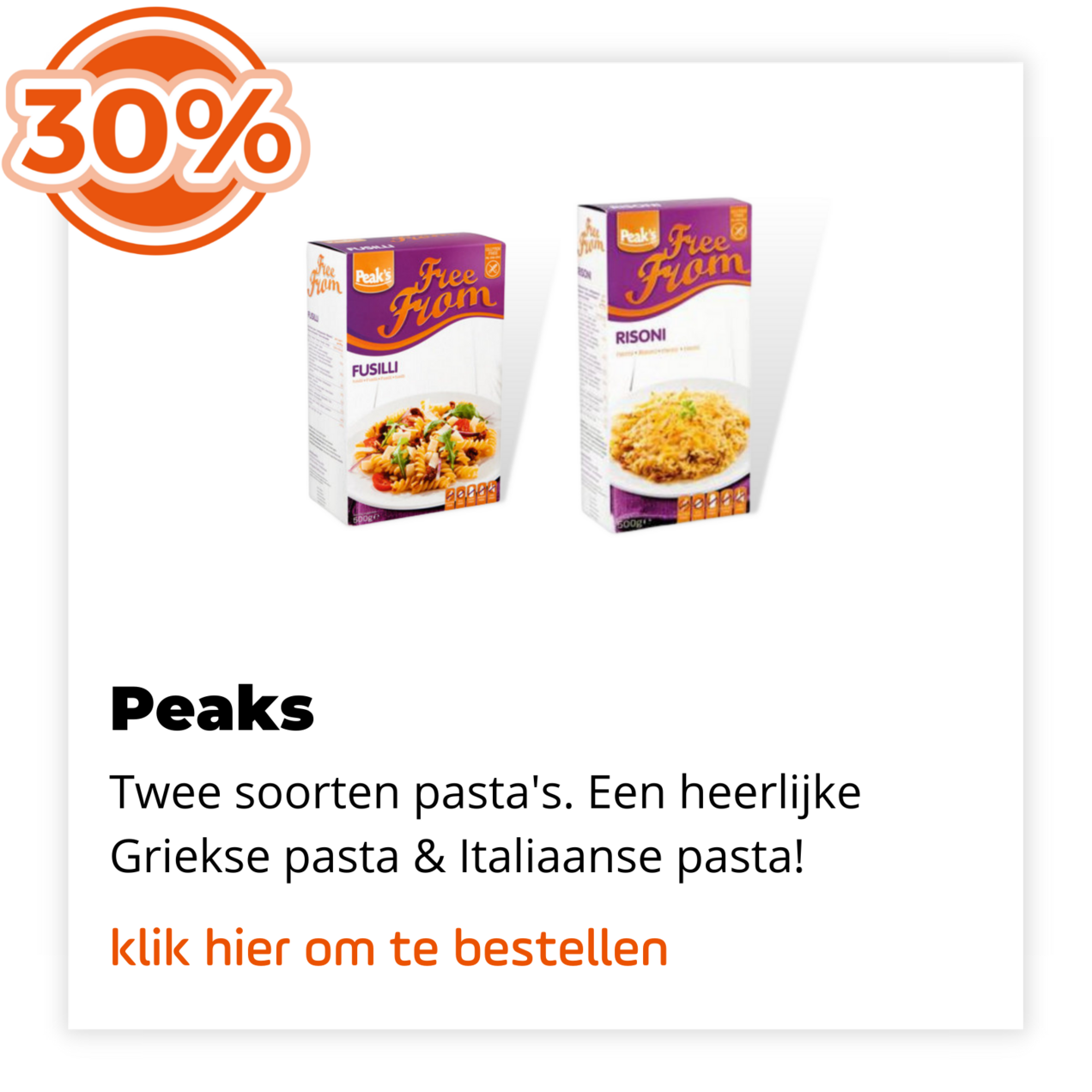 Peaks Pasta's 30%