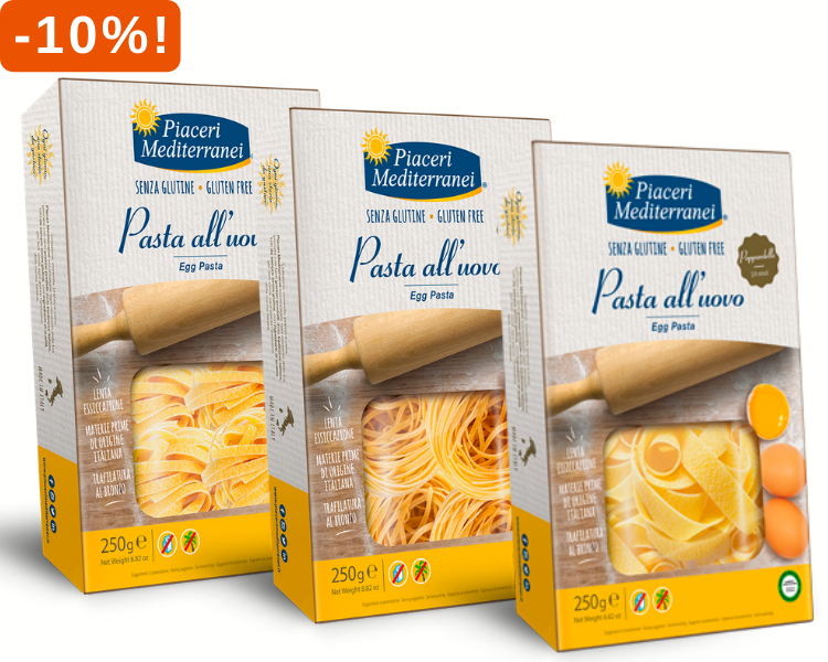 Piaceri Mediterranei Eierpasta 10% korting