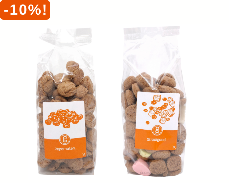 10% korting op Het Glutenvrije Huismerk Strooigoed en Kruidnoten